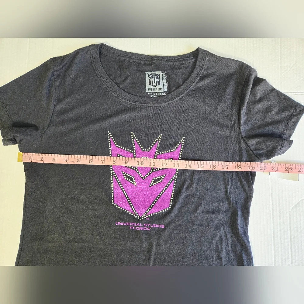 Black purple glitter Authentic Universal Studios licensed Decepticon T Shirt XL - Picture 7 of 8